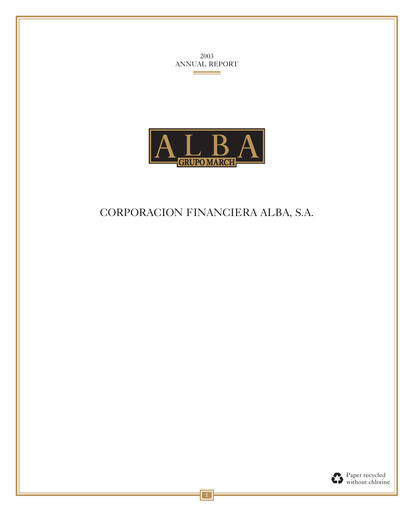 Thumbnail Corporación Financiera Alba Annual Report 2003