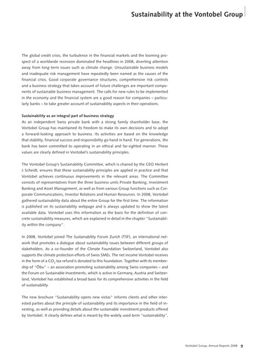 Vorschaubild Vontobel Nachhaltigkeitsbericht 2008