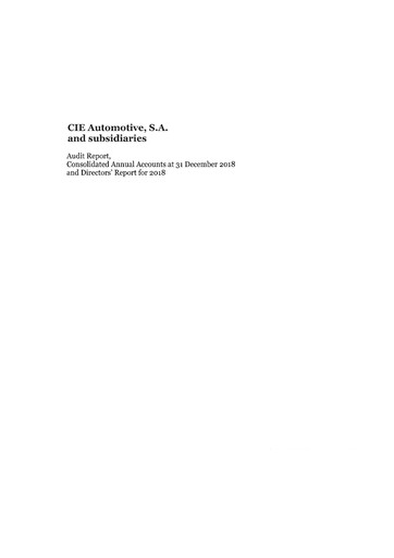 Thumbnail CIE Automotive
 Financial Statement 2018