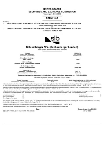Thumbnail SLB (Schlumberger) Quarterly Report 2025-q2