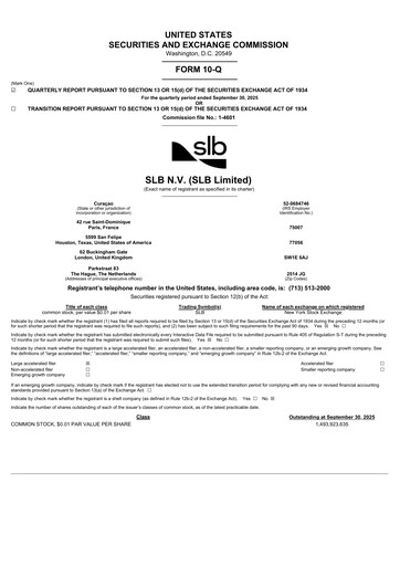 Thumbnail SLB (Schlumberger) Quarterly Report 2025-q3