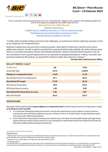 Vorschaubild BIC Finanzbericht 2018