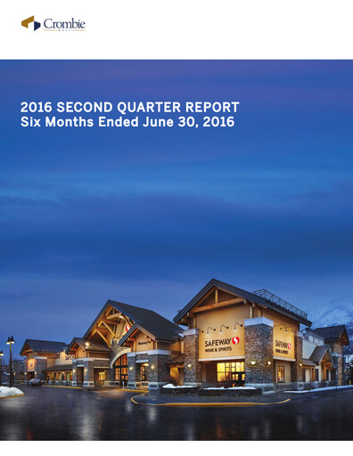 Thumbnail Crombie Real Estate Investment Trust Quarterly Report 2016-q2