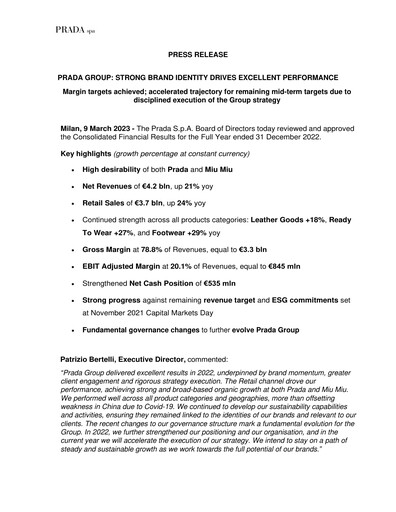 Thumbnail Prada Financial Report 2022
