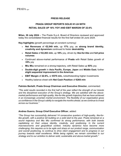 Thumbnail Prada Half-year Report 2024-h1