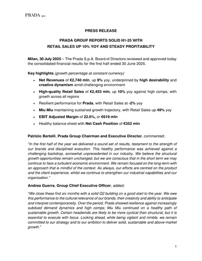 Thumbnail Prada Half-year Report 2025-h1