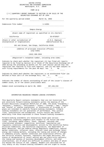 Vorschaubild Sempra Quartalsbericht 2003-q1