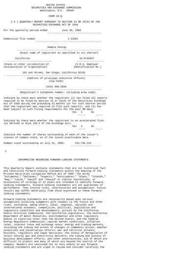 Vorschaubild Sempra Quartalsbericht 2004-q2