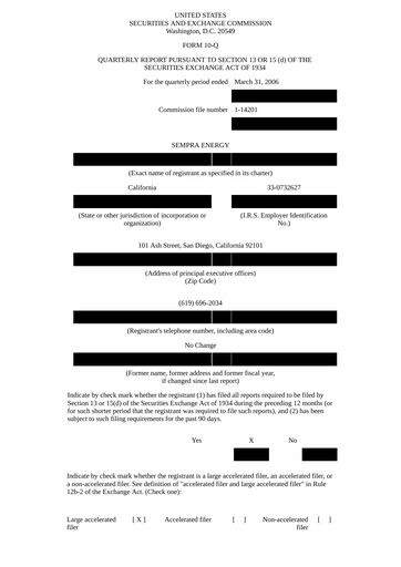 Vorschaubild Sempra Quartalsbericht 2006-q1