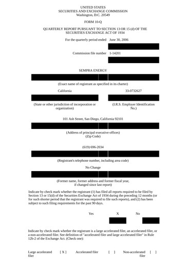 Vorschaubild Sempra Quartalsbericht 2006-q2