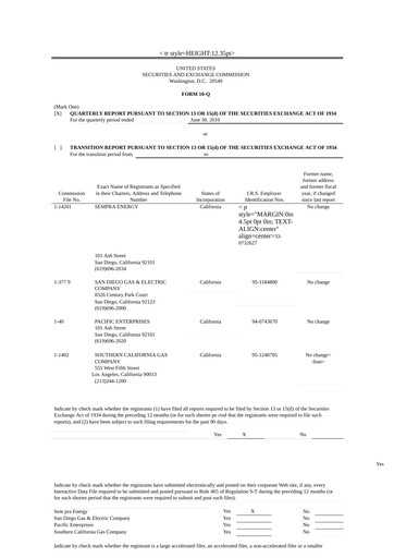 Vorschaubild Sempra Quartalsbericht 2010-q2