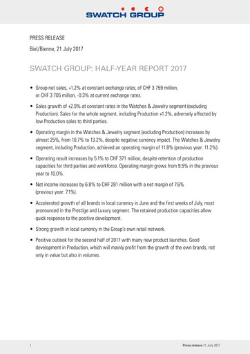 Miniature Swatch Rapport semestriel 2017-h1