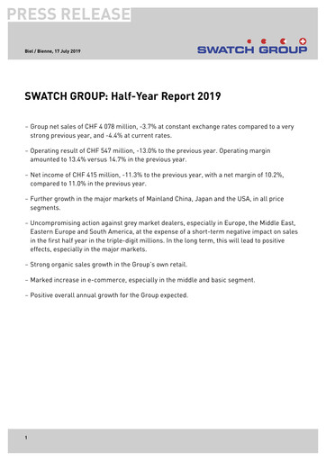 Miniature Swatch Rapport semestriel 2019-h1