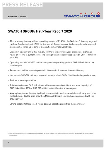 Miniature Swatch Rapport semestriel 2020-h1