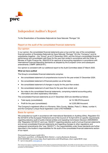 Thumbnail Romgaz Financial Statement 2024