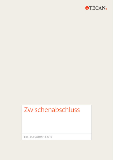 Thumbnail Tecan Half-year Report 2010-h1