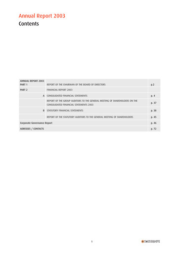Thumbnail Swissquote Annual Report 2003