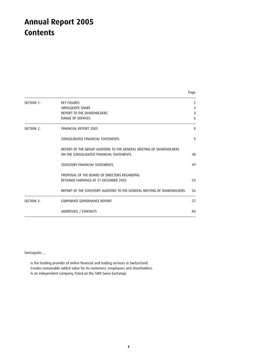 Thumbnail Swissquote Annual Report 2005