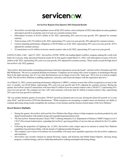 Thumbnail ServiceNow Quarterly Report 2022-q1