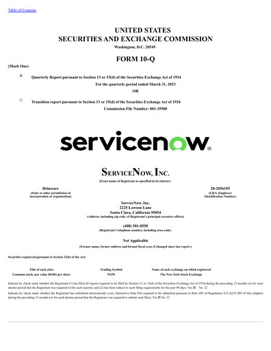 Thumbnail ServiceNow Quarterly Report 2023-q1