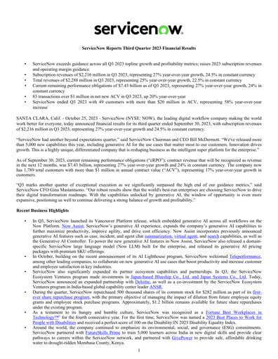Thumbnail ServiceNow Quarterly Report 2023-q3