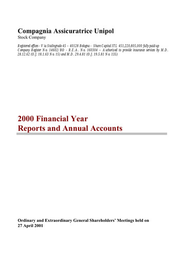 Thumbnail Unipol Assicurazioni Annual Report 2000