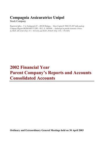 Thumbnail Unipol Assicurazioni Annual Report 2002