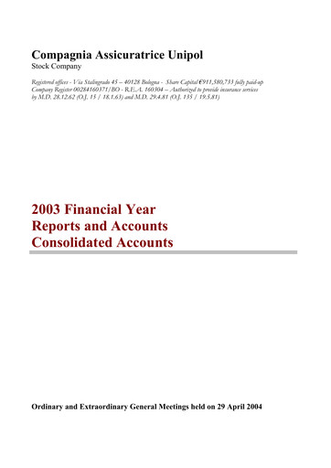Thumbnail Unipol Assicurazioni Annual Report 2003