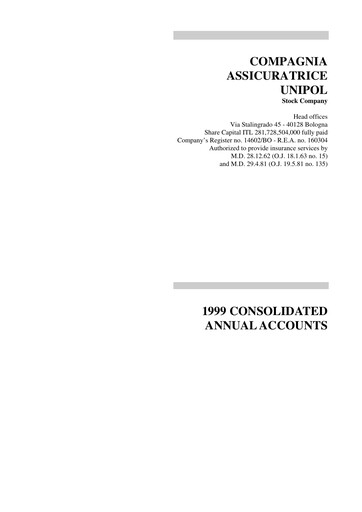 Thumbnail Unipol Assicurazioni Financial Statement 1999