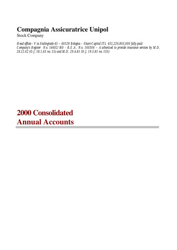 Thumbnail Unipol Assicurazioni Financial Statement 2000