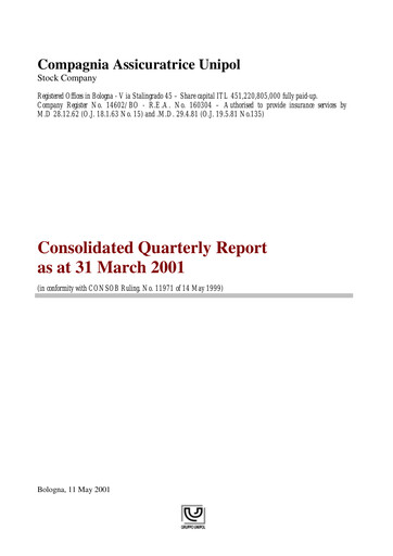 Thumbnail Unipol Assicurazioni Quarterly Report 2001-q1