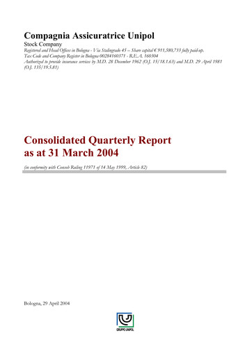 Thumbnail Unipol Assicurazioni Quarterly Report 2004-q1