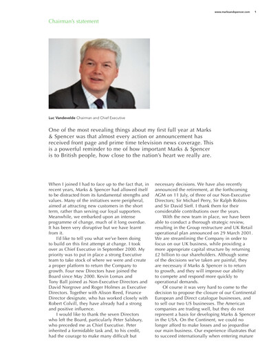 Thumbnail Marks & Spencer Annual Report 2001