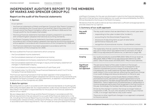 Thumbnail Marks & Spencer Financial Statement 2026