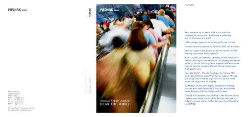 Thumbnail Sonova Annual Report 2006-2007