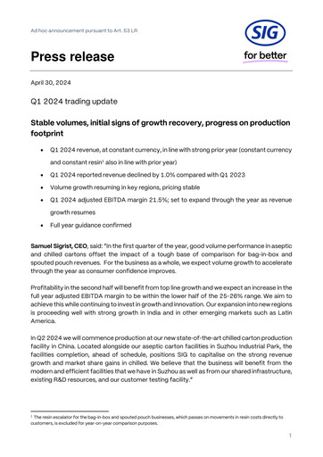 Thumbnail SIG Combibloc Quarterly Report 2024-q1