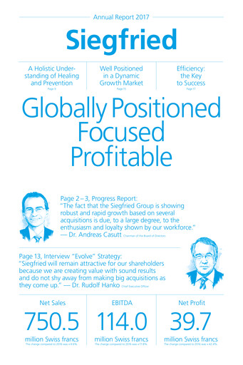 Thumbnail Siegfried Holding Annual Report 2017