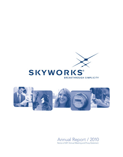 Thumbnail Skyworks Solutions
 Annual Report 2010