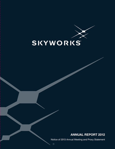 Thumbnail Skyworks Solutions
 Annual Report 2012