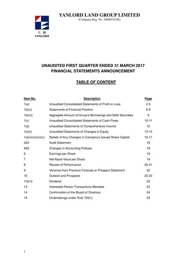 Miniature Yanlord Rapport trimestriel 2017-q1