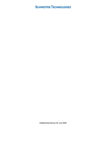 Thumbnail Schweiter Technologies Half-year Report 2008-h1