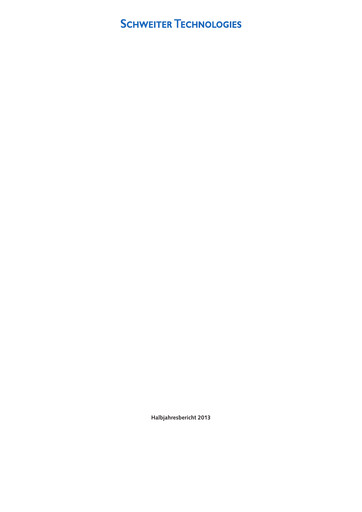 Thumbnail Schweiter Technologies Half-year Report 2013-h1