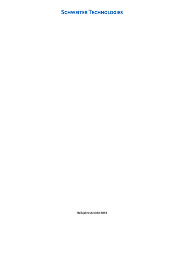Thumbnail Schweiter Technologies Half-year Report 2018-h1