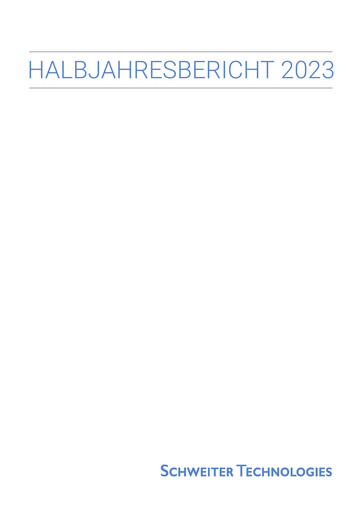 Thumbnail Schweiter Technologies Half-year Report 2023-h1