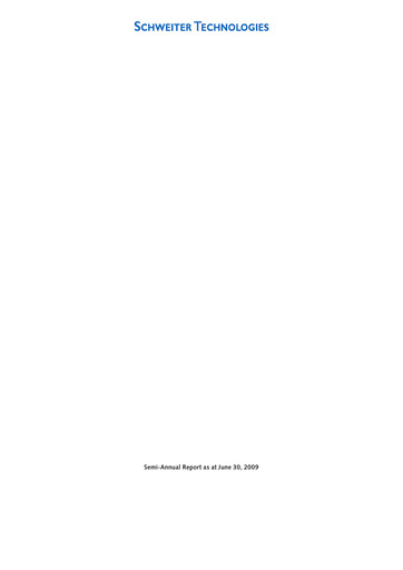 Thumbnail Schweiter Technologies Half-year Report 2009-h1
