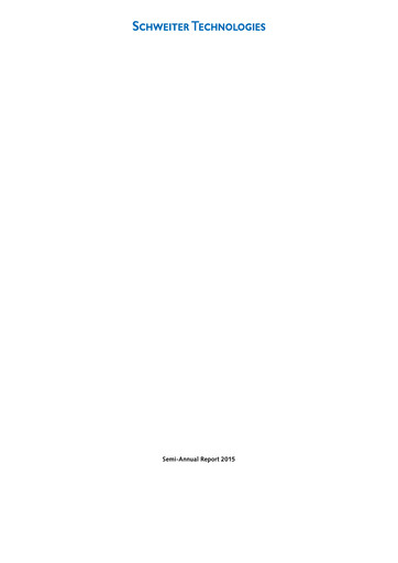 Thumbnail Schweiter Technologies Half-year Report 2015-h1