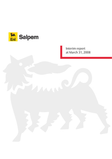 Thumbnail Saipem Quarterly Report 2008-q1
