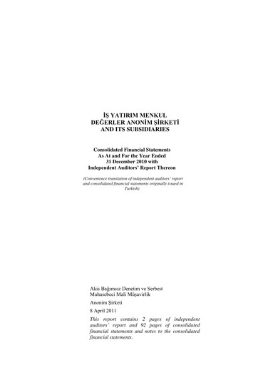 Vorschaubild Is Yatirim Menkul Degerler Anonim Sirketi Finanzmitteilung 2010