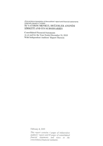 Vorschaubild Is Yatirim Menkul Degerler Anonim Sirketi Finanzmitteilung 2018