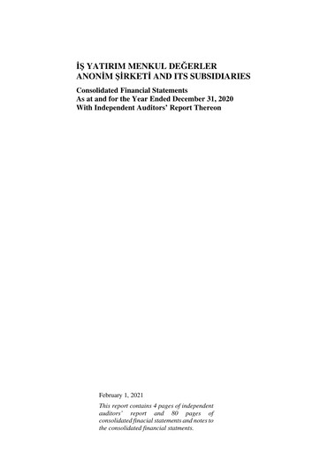 Vorschaubild Is Yatirim Menkul Degerler Anonim Sirketi Finanzmitteilung 2020